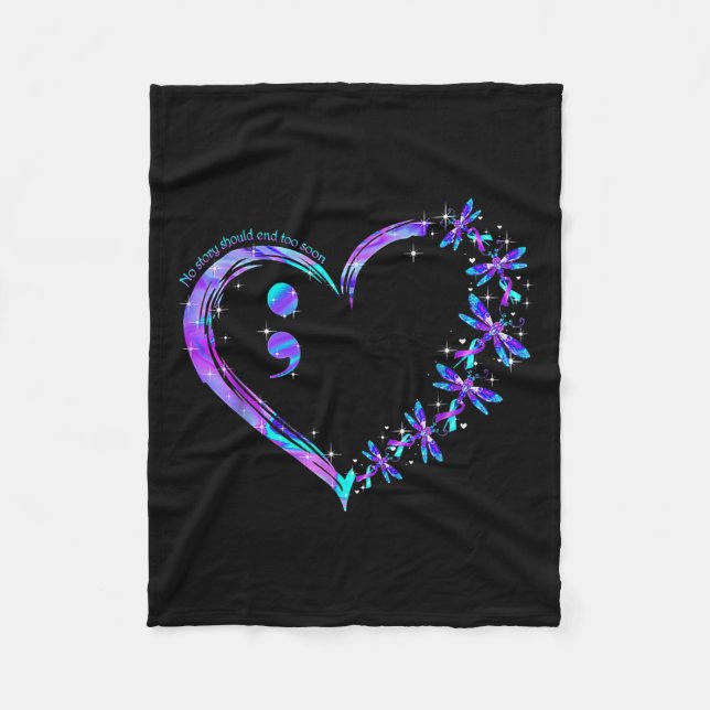 No Story Should End Too Soon Suicide Prevention Aw Fleece Blanket (Front)