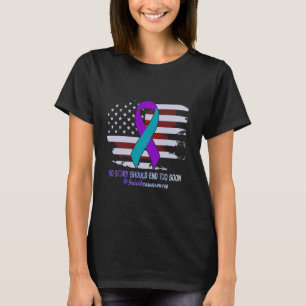 No Story Should End Too Soon USA Flag Suicide Awar T-Shirt