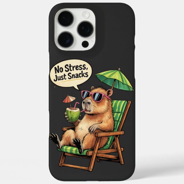 No Stress, Just Snacks – Cute Capybara Summer Vaca Case-Mate iPhone Case (Back)