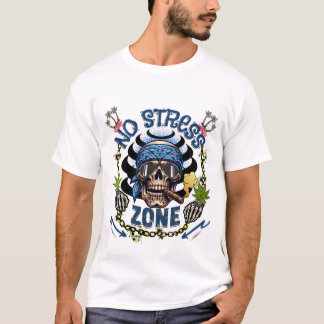 No Stress Zone Smoking Skull T-Shirt