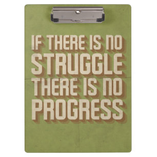 No Struggle No Progress Motivational Clipboard