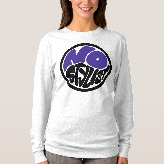 NO STYLIST double purp emblem long sleeve T-Shirt (Front)