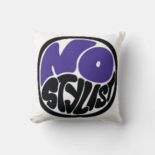 NO STYLIST double purp emblem Throw Pillow