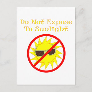 No Sunlight Sunglasses Vampire Goth Humour Postcard
