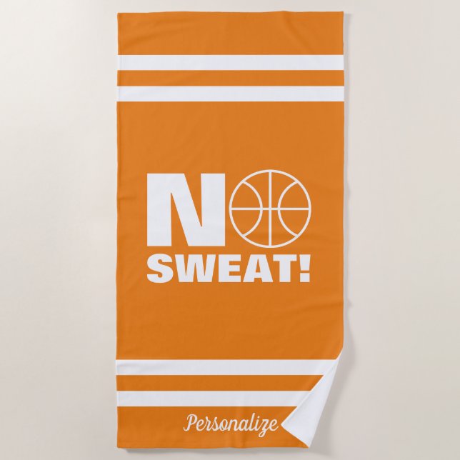 No Sweat basketball beach towel for summer (Front)
