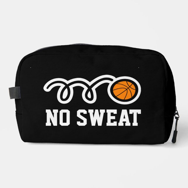 No sweat funny basketball sports toiletry bag kit (Front)