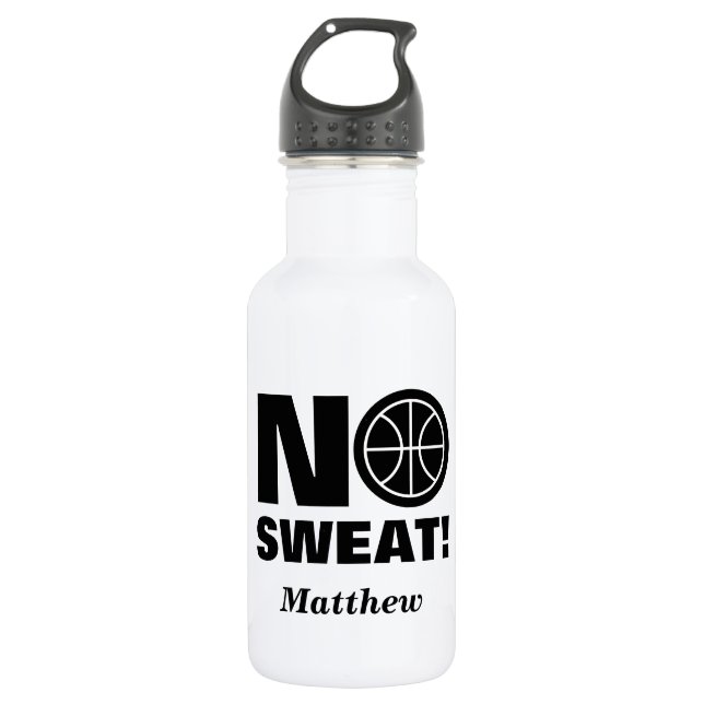 No sweat funny water bottle for basketball player (Front)