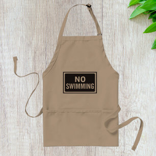 No Swimming Sign Bold Black and White Warning  Standard Apron