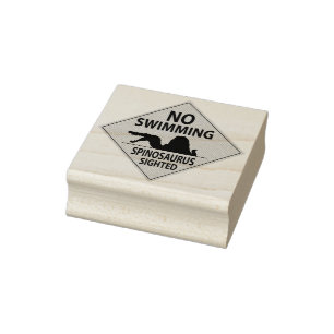 No Swimming - Spinosaurus Rubber Stamp