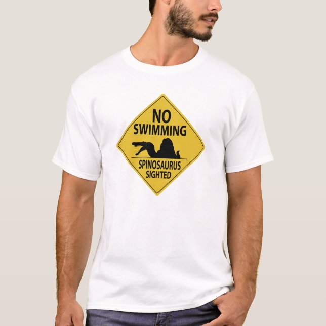 No Swimming – Spinosaurus Sighted T-Shirt (Front)