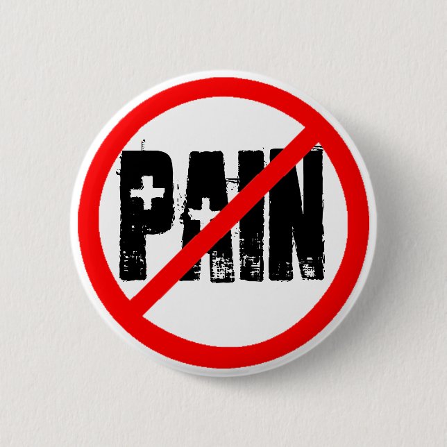 No symbol copy, Pain 6 Cm Round Badge (Front)