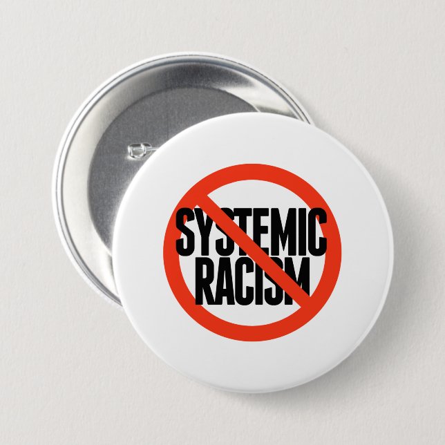 No Systemic Racism 7.5 Cm Round Badge (Front & Back)