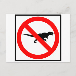 No T-Rexes Highway Sign Dinosaur Postcard