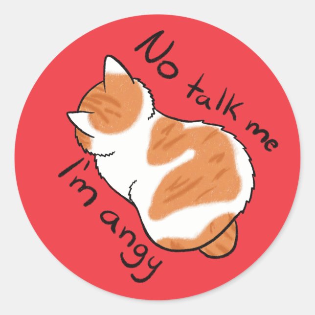No Talk Classic Round Sticker (Front)