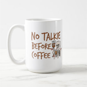 No Talkie Before Coffee funny cat lover gift Mug