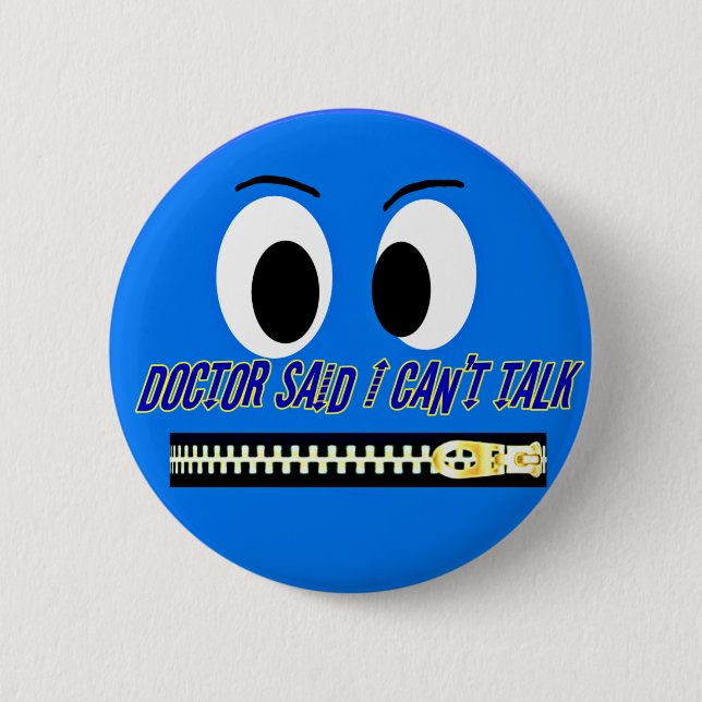 No Talking!_ 6 Cm Round Badge (Front)