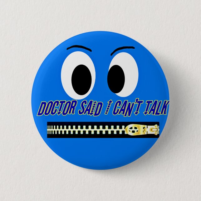 No Talking!_Button 6 Cm Round Badge (Front)