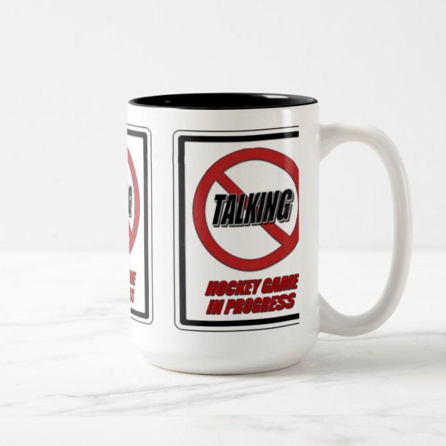No Talking Hockey Game In Progress Coffee Mug (Right)