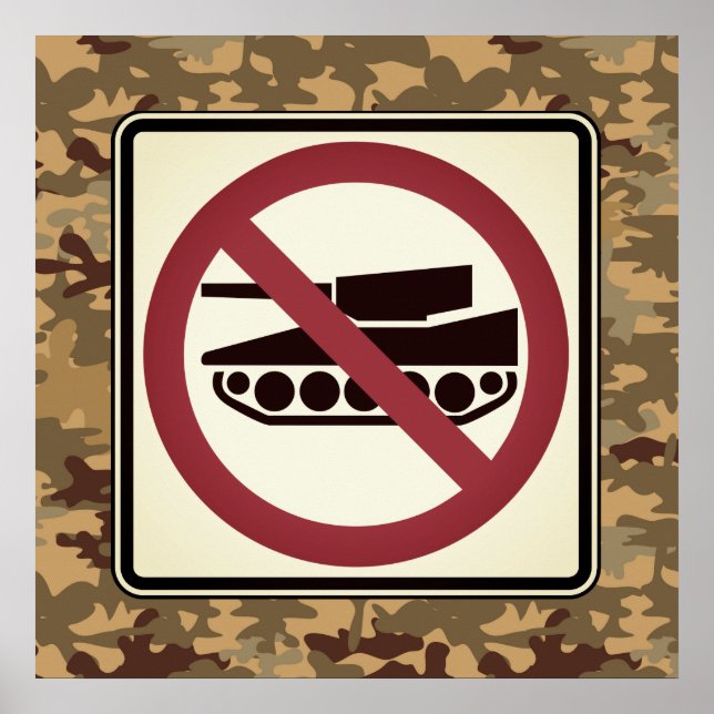 No Tanks on Camo Poster (Front)