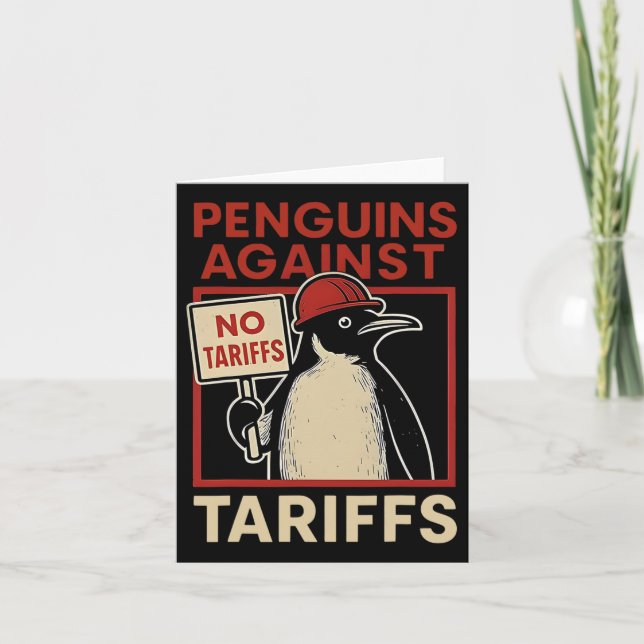 No Tariffs Penguin Resist Penguins Protest Against Card (Front)
