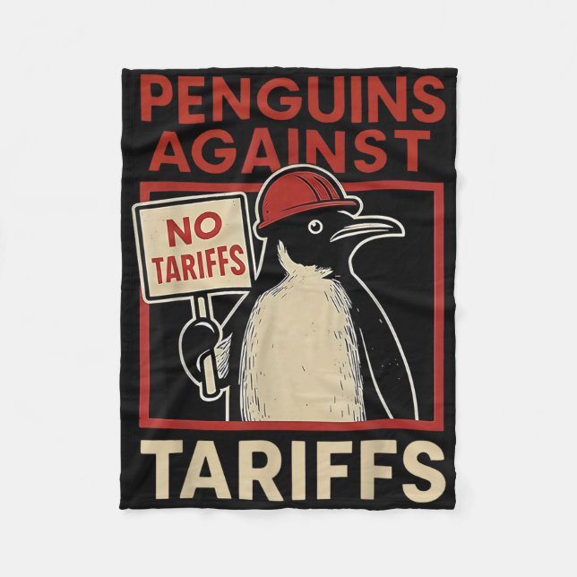 No Tariffs Penguin Resist Penguins Protest Against Fleece Blanket (Front)