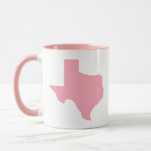 NO TEXT Pink State Of Texas Shape Mug