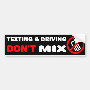 No Texting Bumper Sticker