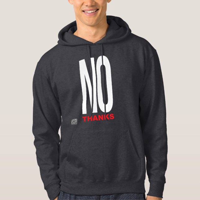 No thanks black hoodie (Front)