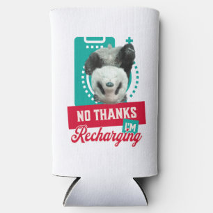No Thanks, I’m Recharging Panda Bear Cub Battery Seltzer Can Cooler