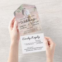 No Theme, Just Love All in One Wedding Invitation