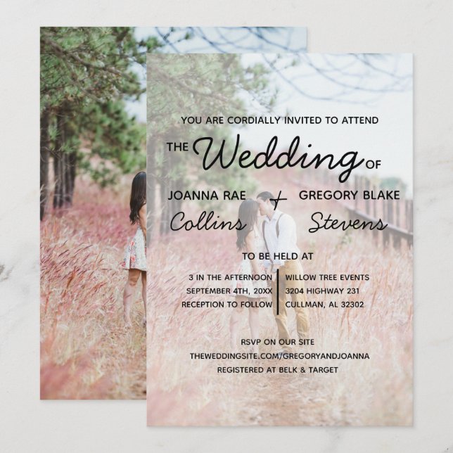 No Theme, Just Love Photo Wedding Invitation (Front/Back)