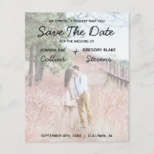 No Theme, Love Budget Photo Save The Date Flyer