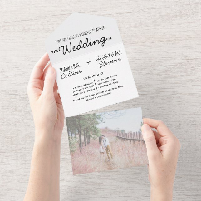 No Theme, Love Photo Keepsake Wedding Invitation (Tearaway)