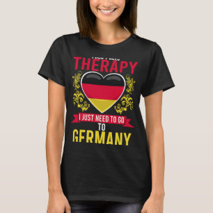 No Therapy Travelling German Vacation Heart Flag G T-Shirt