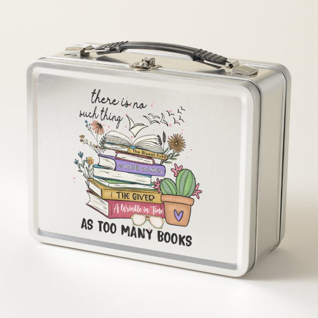 No Thing As Too Many Books Metal Lunch Box (Front)