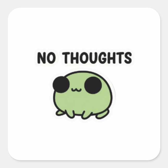 No Thoughts Frog Sticker Cute Empty Mind Frog Mini (Front)