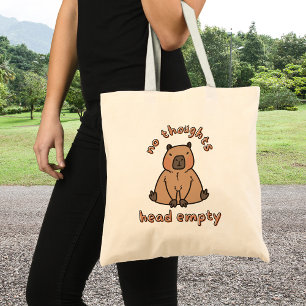 No Thoughts Head Empty Capybara Funny Meme Tote Bag