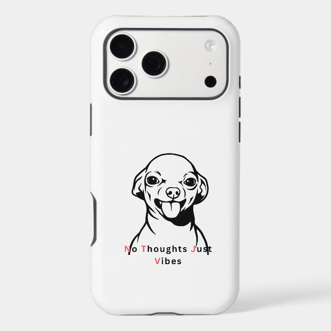 No Thoughts Just Vibes Funny Dog Meme Design Cute  (Back)