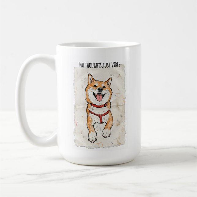 No Thoughts, Just Vibes Shiba Inu Mug | ADHD Brain (Left)