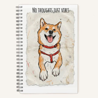 No Thoughts, Just Vibes – Shiba Inu Sketch Journal