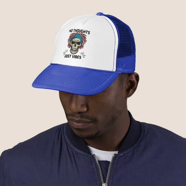 No Thoughts Just Vibes Trucker Hat (In Situ)