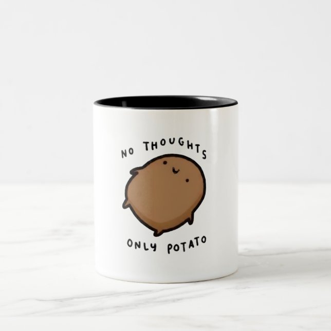 No thoughts only Potato Two-Tone Coffee Mug (Center)
