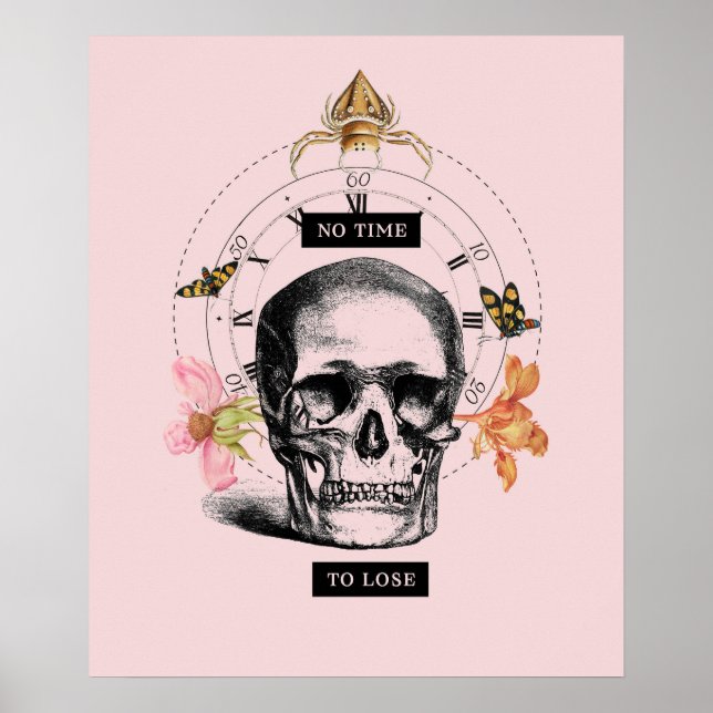No Time To Lose Skull Collage Poster (Front)