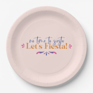 No Time to Siesa Let's Fiesta Graduation Party Paper Plate