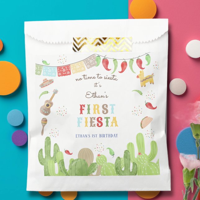 No time to siesta fiesta mexican first birthday favour bags (Creator Uploaded)