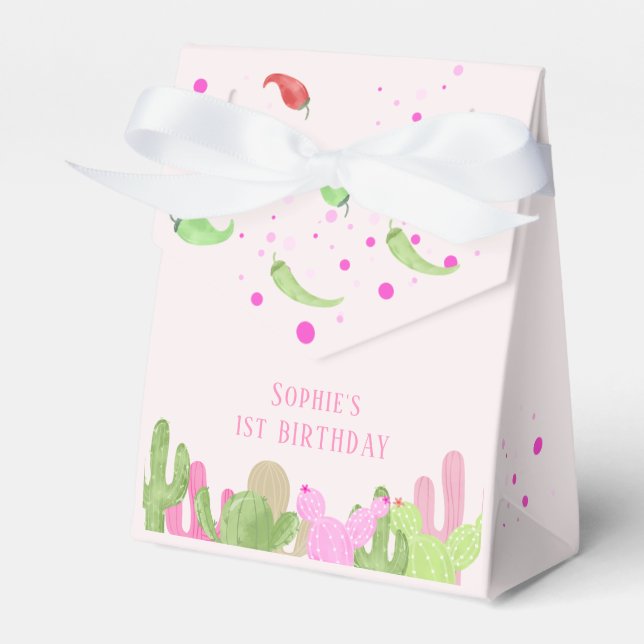 No time to siesta fiesta mexican first birthday favour box (Front Side)