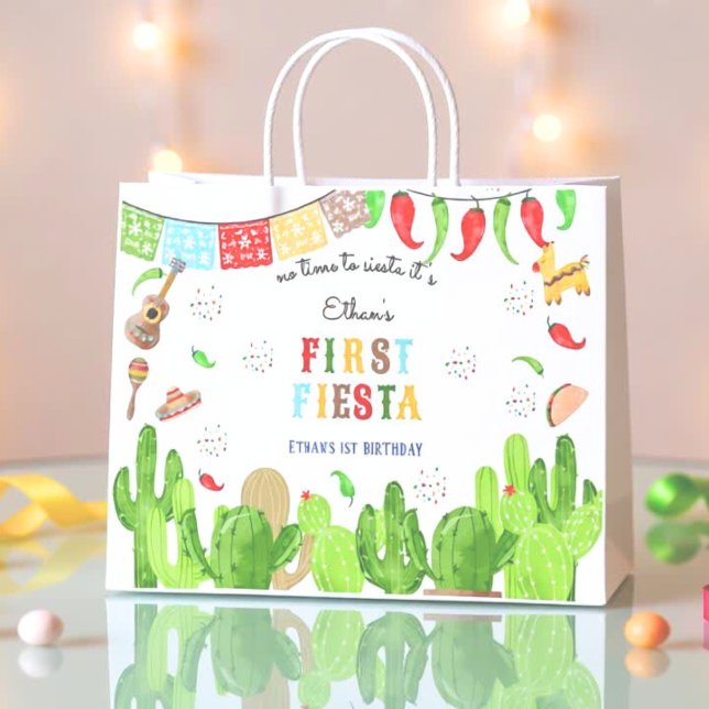 No time to siesta fiesta mexican first birthday large gift bag (Creator Uploaded)
