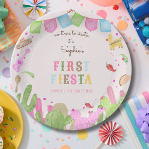 No time to siesta fiesta mexican first birthday paper plate