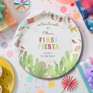 No time to siesta fiesta mexican first birthday paper plate
