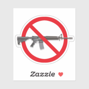 No To Assault Weapons - Gun Control Sticker